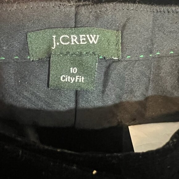 J. Crew Women’s Silk Blend Velvet Wide Leg Pants Size 10 Black City Fit Preppy - Picture 3 of 10